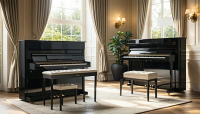 Yamaha Kemble acoustic and digital pianos showcased in an elegant music room